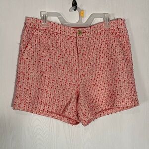 Lilly Pulitzer Gretchen Amaryllis Red Tweed High Rise Preppy Shorts Size 12